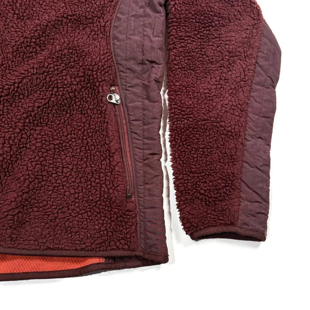 Patagonia‎ Retro-X Sweater Womens Medium Full Zip Red Deep Pile Fleece